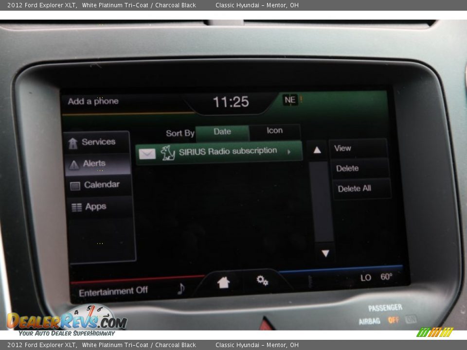 2012 Ford Explorer XLT White Platinum Tri-Coat / Charcoal Black Photo #11