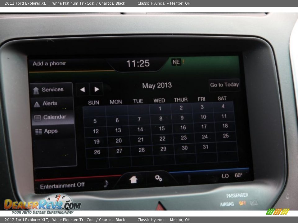 2012 Ford Explorer XLT White Platinum Tri-Coat / Charcoal Black Photo #12