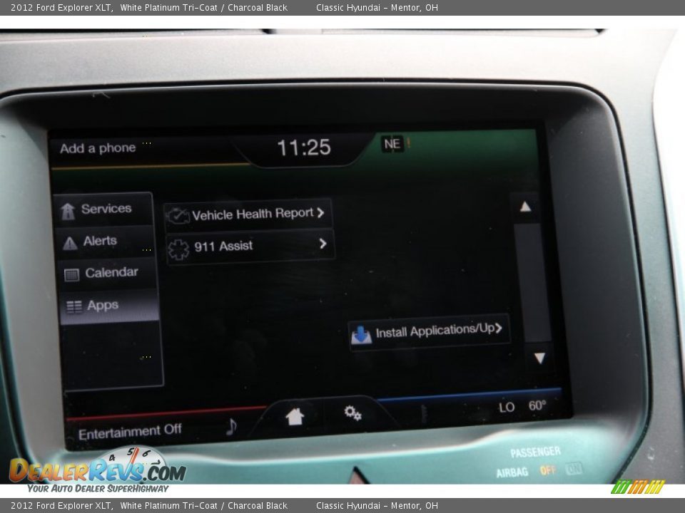 2012 Ford Explorer XLT White Platinum Tri-Coat / Charcoal Black Photo #13