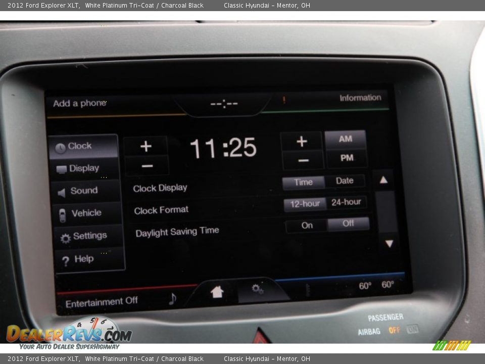 2012 Ford Explorer XLT White Platinum Tri-Coat / Charcoal Black Photo #14