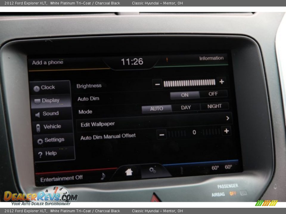 2012 Ford Explorer XLT White Platinum Tri-Coat / Charcoal Black Photo #15