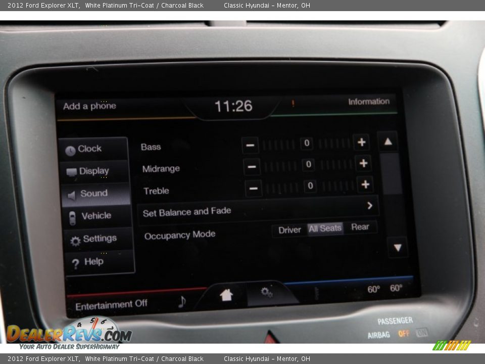 2012 Ford Explorer XLT White Platinum Tri-Coat / Charcoal Black Photo #16