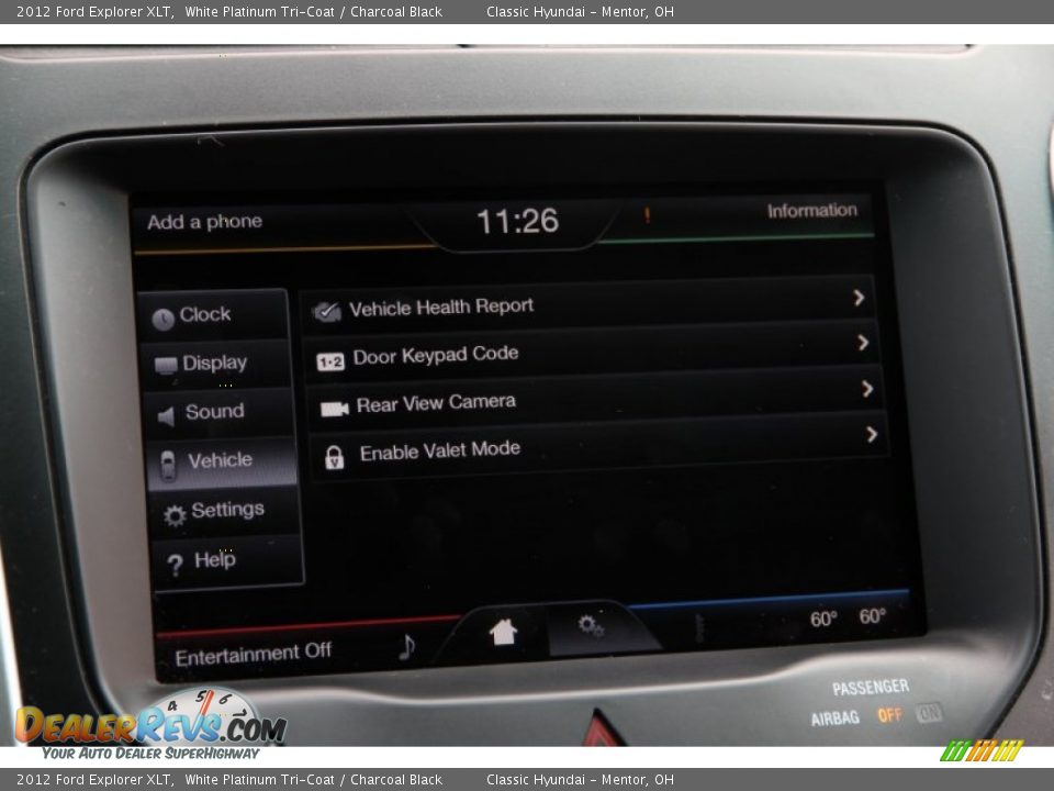 2012 Ford Explorer XLT White Platinum Tri-Coat / Charcoal Black Photo #17