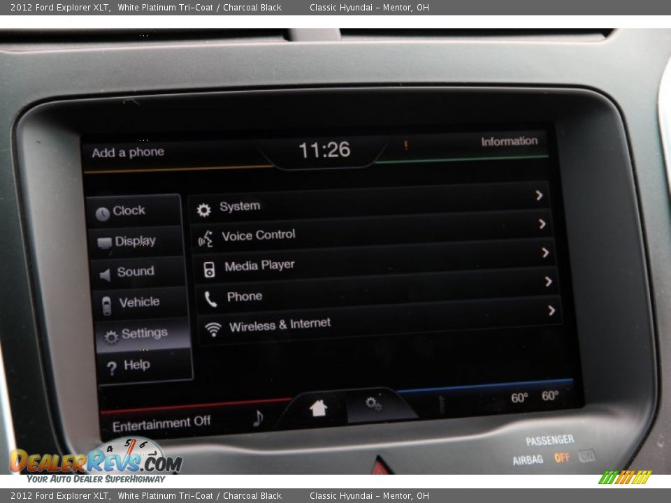 2012 Ford Explorer XLT White Platinum Tri-Coat / Charcoal Black Photo #18