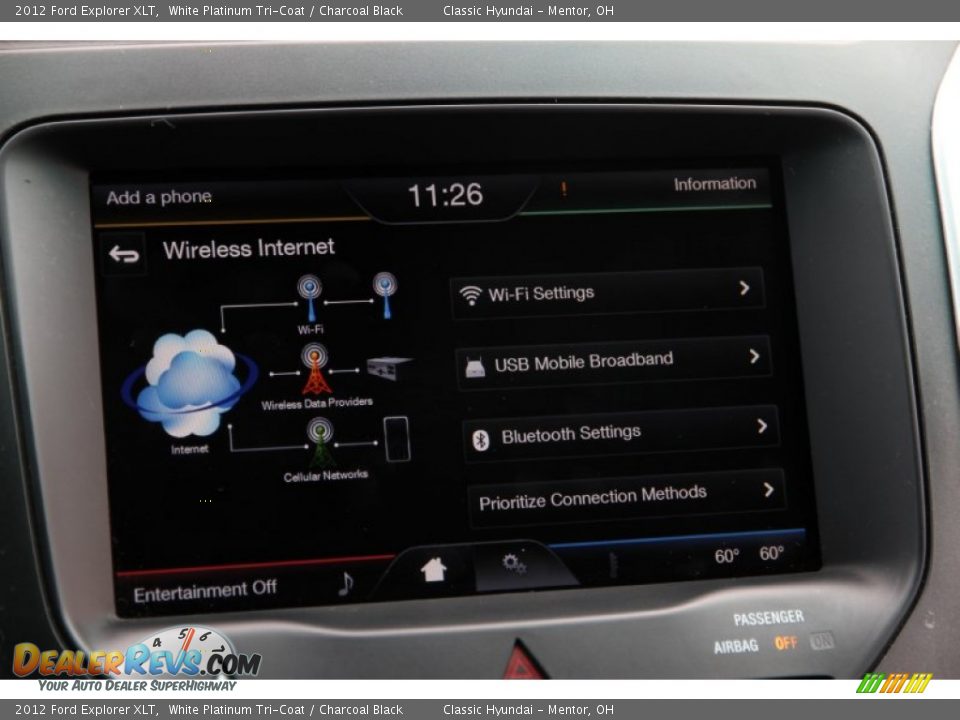 2012 Ford Explorer XLT White Platinum Tri-Coat / Charcoal Black Photo #19