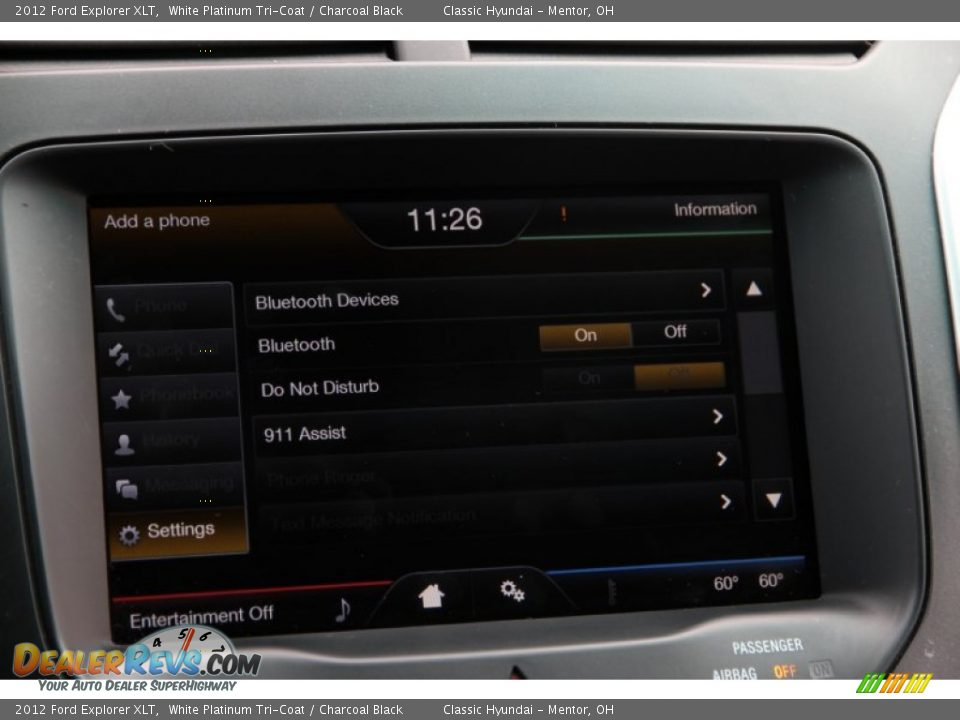 2012 Ford Explorer XLT White Platinum Tri-Coat / Charcoal Black Photo #20
