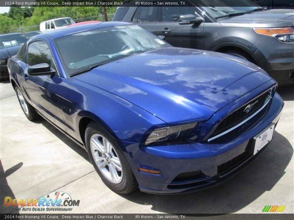 2014 Ford Mustang V6 Coupe Deep Impact Blue / Charcoal Black Photo #1