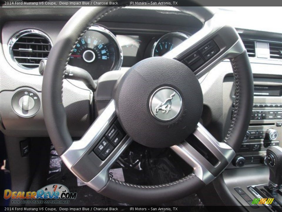 2014 Ford Mustang V6 Coupe Deep Impact Blue / Charcoal Black Photo #6