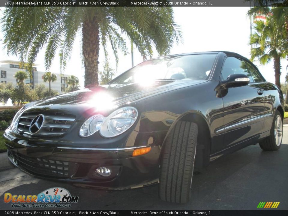 2008 Mercedes-Benz CLK 350 Cabriolet Black / Ash Grey/Black Photo #2