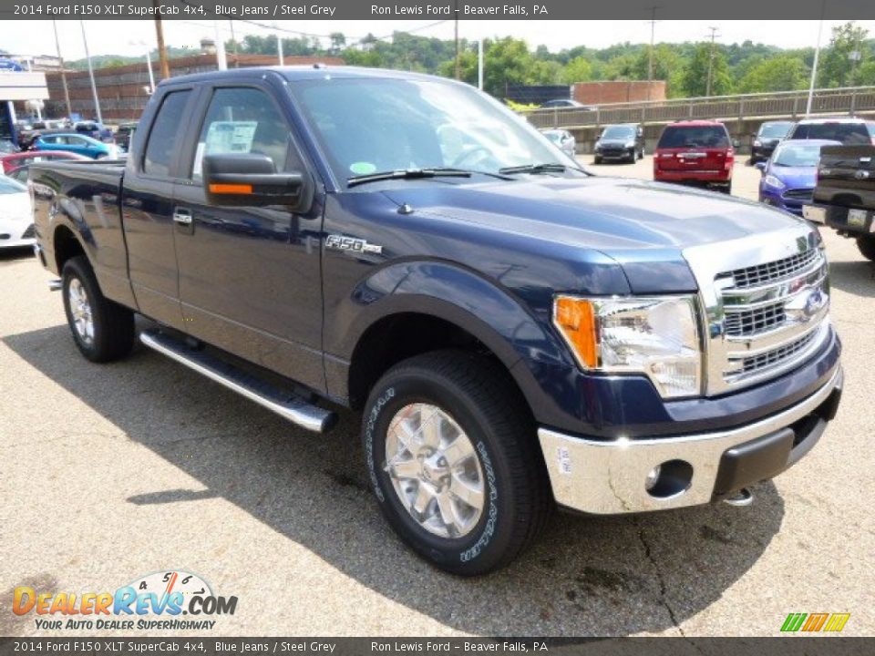 2014 Ford F150 XLT SuperCab 4x4 Blue Jeans / Steel Grey Photo #2