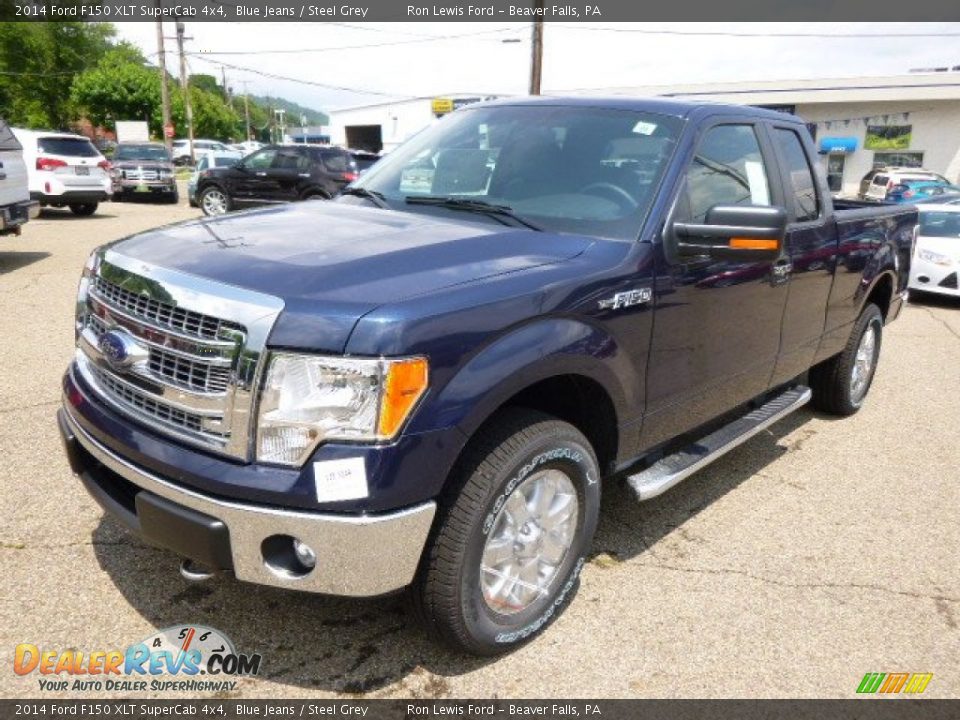2014 Ford F150 XLT SuperCab 4x4 Blue Jeans / Steel Grey Photo #4