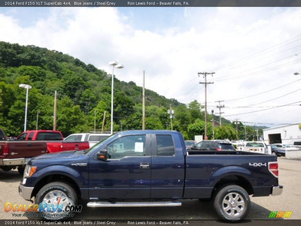 2014 Ford F150 XLT SuperCab 4x4 Blue Jeans / Steel Grey Photo #5
