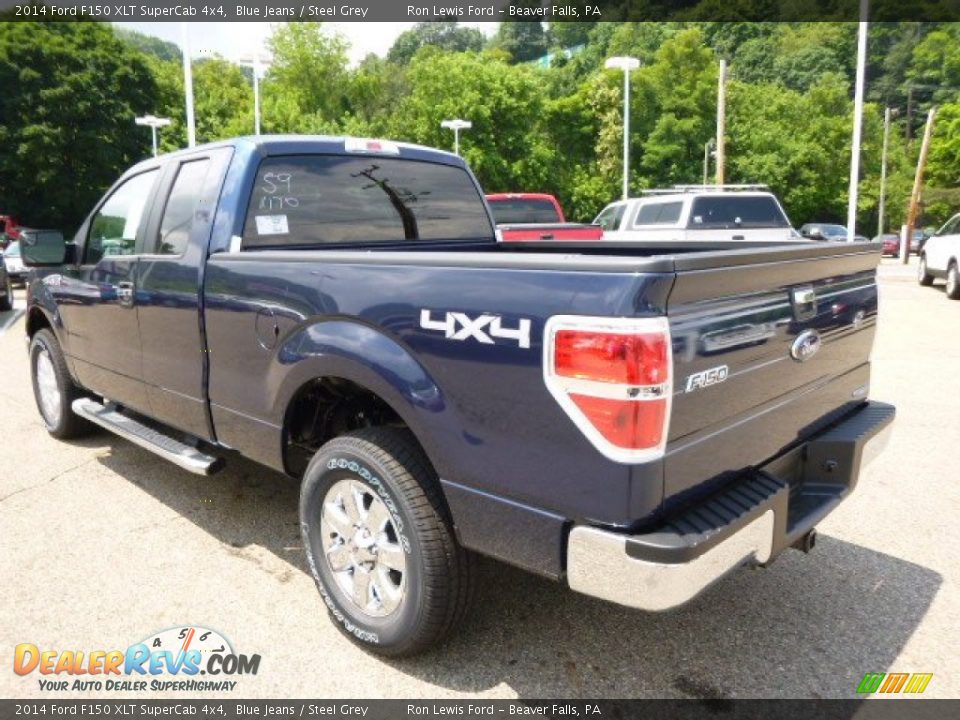 2014 Ford F150 XLT SuperCab 4x4 Blue Jeans / Steel Grey Photo #6