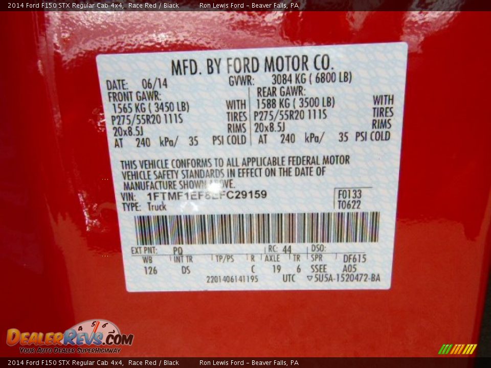 2014 Ford F150 STX Regular Cab 4x4 Race Red / Black Photo #20