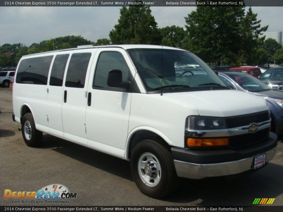 2014 Chevrolet Express 3500 Passenger Extended LT Summit White / Medium Pewter Photo #3