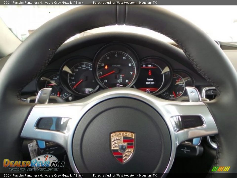 2014 Porsche Panamera 4 Agate Grey Metallic / Black Photo #25