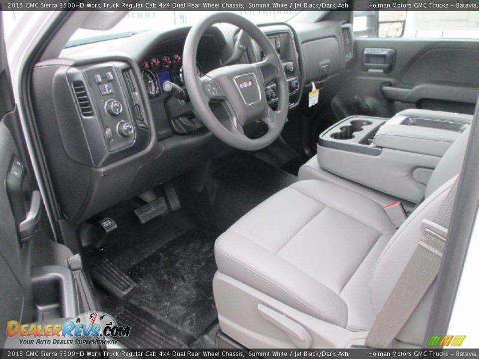 Jet Black/Dark Ash Interior - 2015 GMC Sierra 3500HD Work Truck Regular Cab 4x4 Dual Rear Wheel Chassis Photo #6