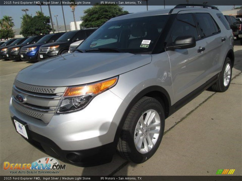 2015 Ford Explorer FWD Ingot Silver / Medium Light Stone Photo #2