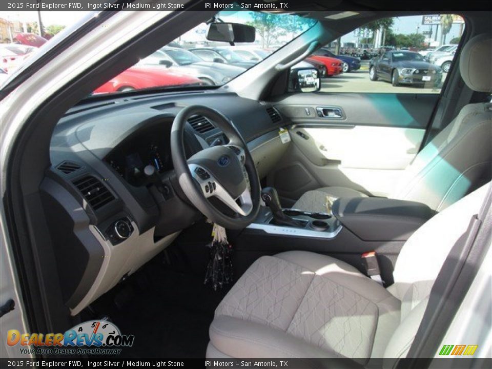 2015 Ford Explorer FWD Ingot Silver / Medium Light Stone Photo #9