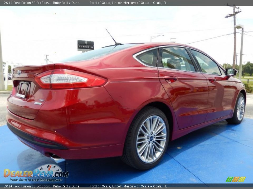 2014 Ford Fusion SE EcoBoost Ruby Red / Dune Photo #3