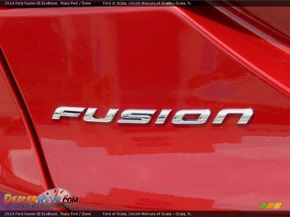 2014 Ford Fusion SE EcoBoost Ruby Red / Dune Photo #4