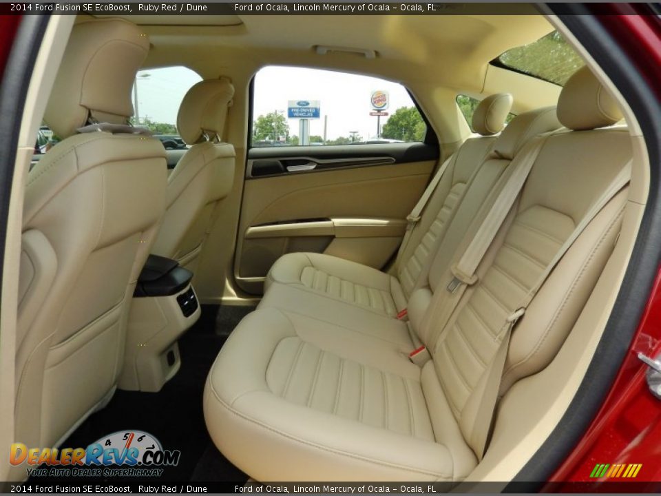 2014 Ford Fusion SE EcoBoost Ruby Red / Dune Photo #7