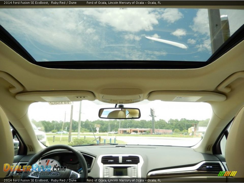 2014 Ford Fusion SE EcoBoost Ruby Red / Dune Photo #8