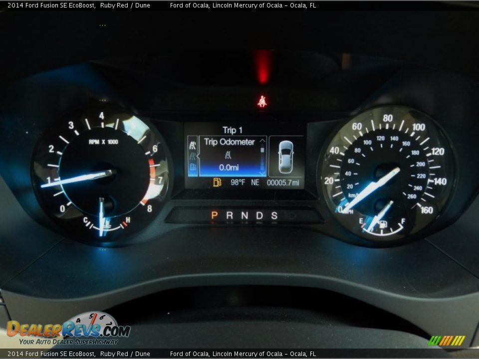 2014 Ford Fusion SE EcoBoost Ruby Red / Dune Photo #10