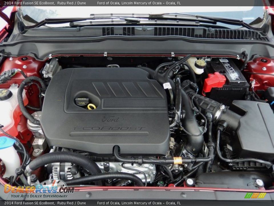 2014 Ford Fusion SE EcoBoost Ruby Red / Dune Photo #12