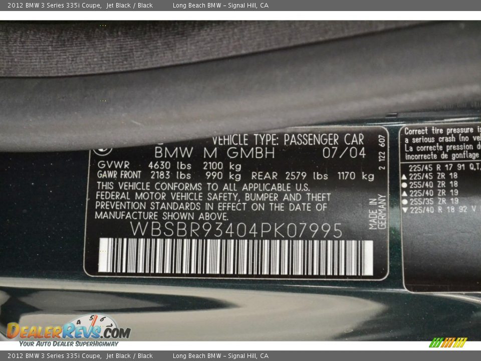 2012 BMW 3 Series 335i Coupe Jet Black / Black Photo #11