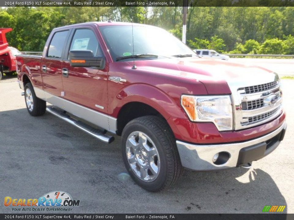 2014 Ford F150 XLT SuperCrew 4x4 Ruby Red / Steel Grey Photo #2