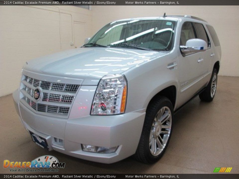 2014 Cadillac Escalade Premium AWD Radiant Silver Metallic / Ebony/Ebony Photo #3