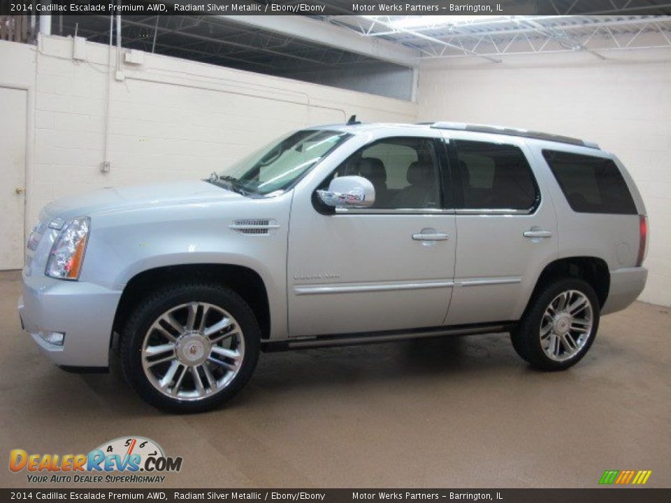 2014 Cadillac Escalade Premium AWD Radiant Silver Metallic / Ebony/Ebony Photo #4