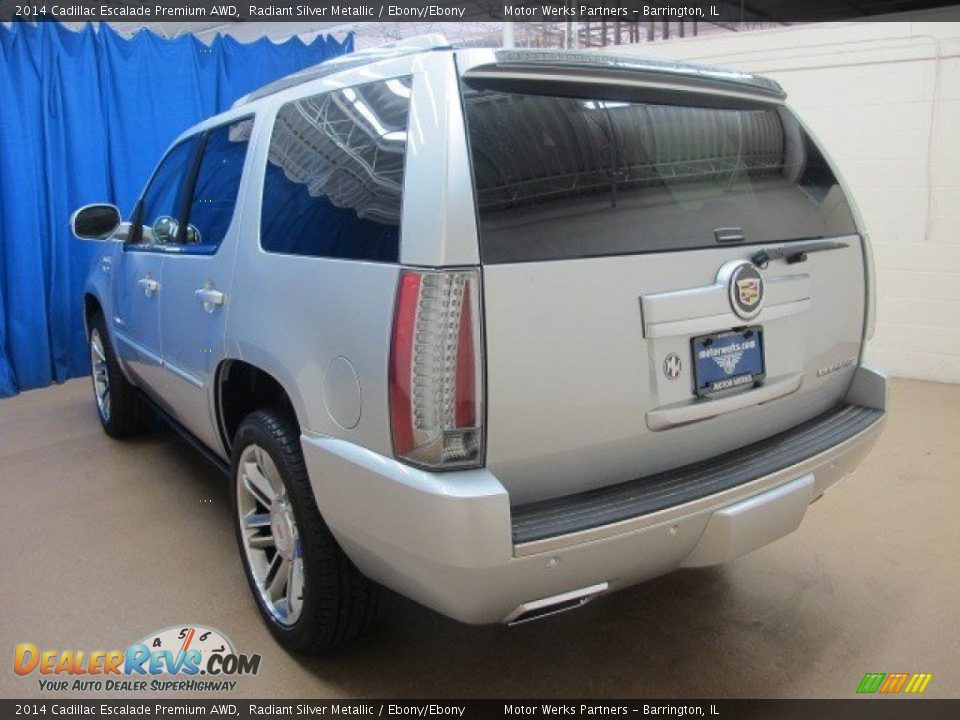 2014 Cadillac Escalade Premium AWD Radiant Silver Metallic / Ebony/Ebony Photo #5