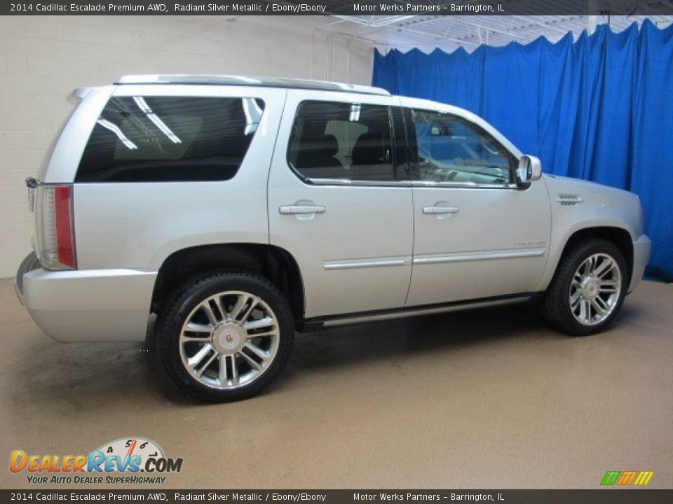 2014 Cadillac Escalade Premium AWD Radiant Silver Metallic / Ebony/Ebony Photo #8