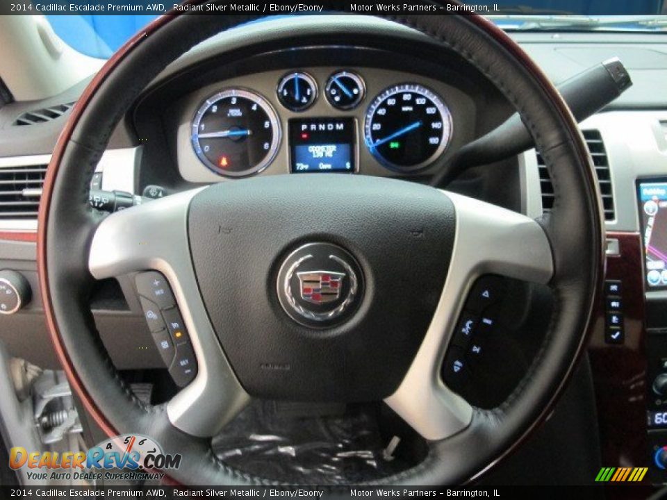 2014 Cadillac Escalade Premium AWD Radiant Silver Metallic / Ebony/Ebony Photo #17