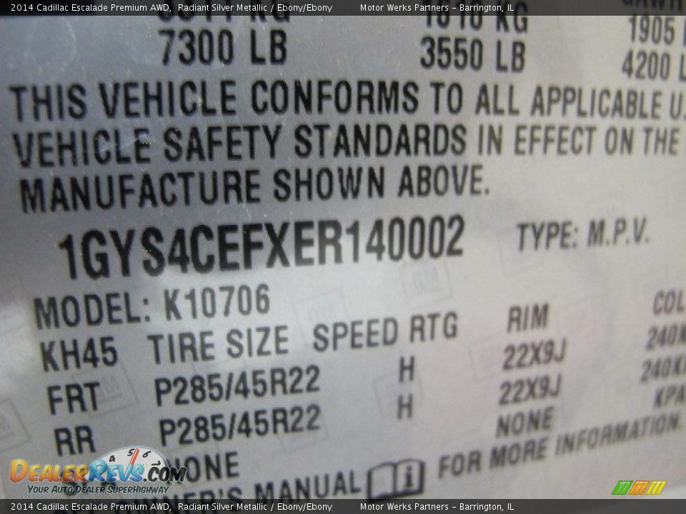 2014 Cadillac Escalade Premium AWD Radiant Silver Metallic / Ebony/Ebony Photo #19