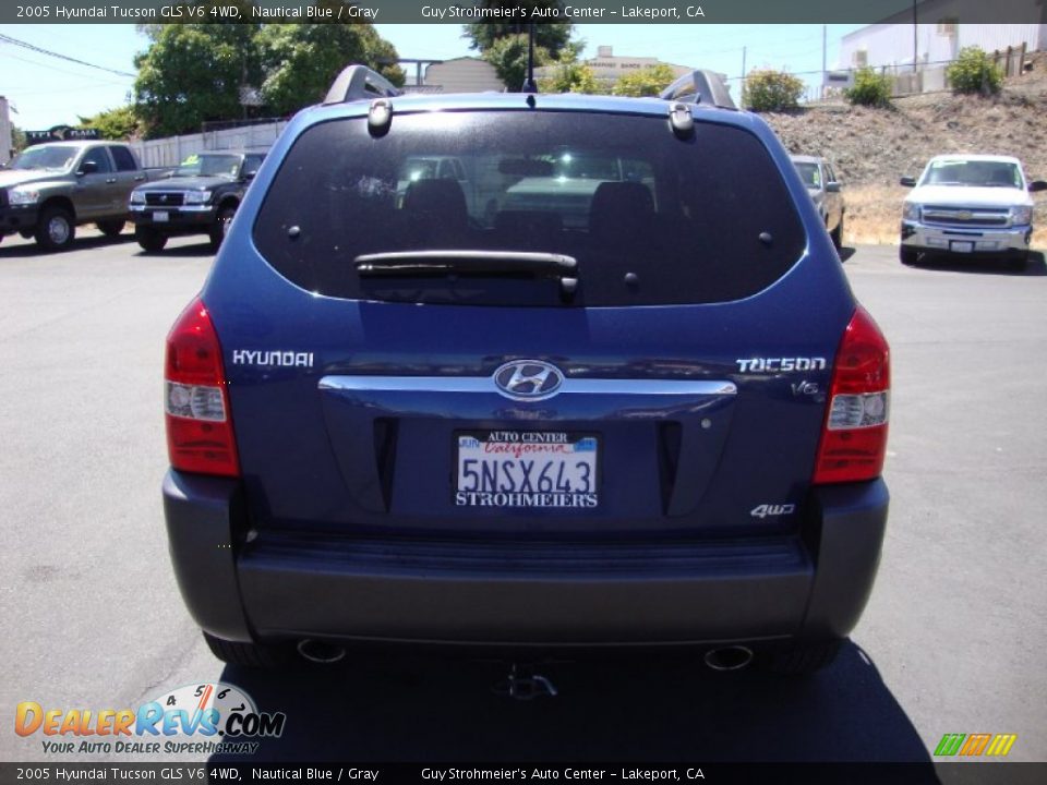 2005 Hyundai Tucson GLS V6 4WD Nautical Blue / Gray Photo #6