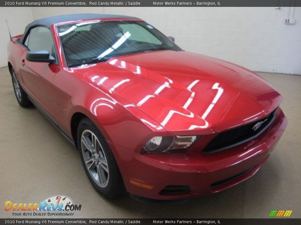 2010 Ford Mustang V6 Premium Convertible Red Candy Metallic / Saddle Photo #1