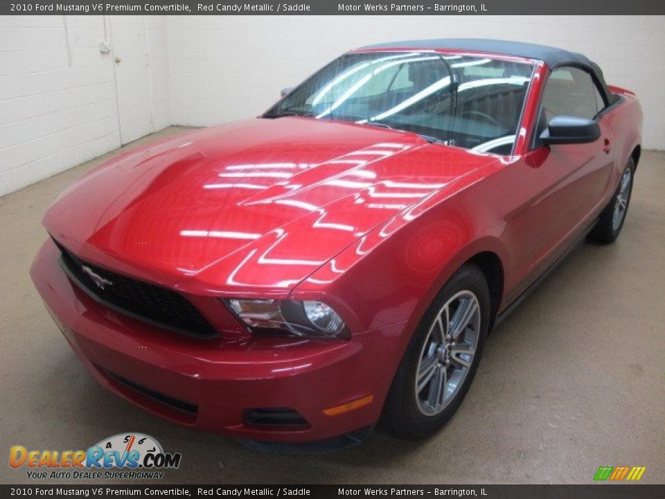 2010 Ford Mustang V6 Premium Convertible Red Candy Metallic / Saddle Photo #4