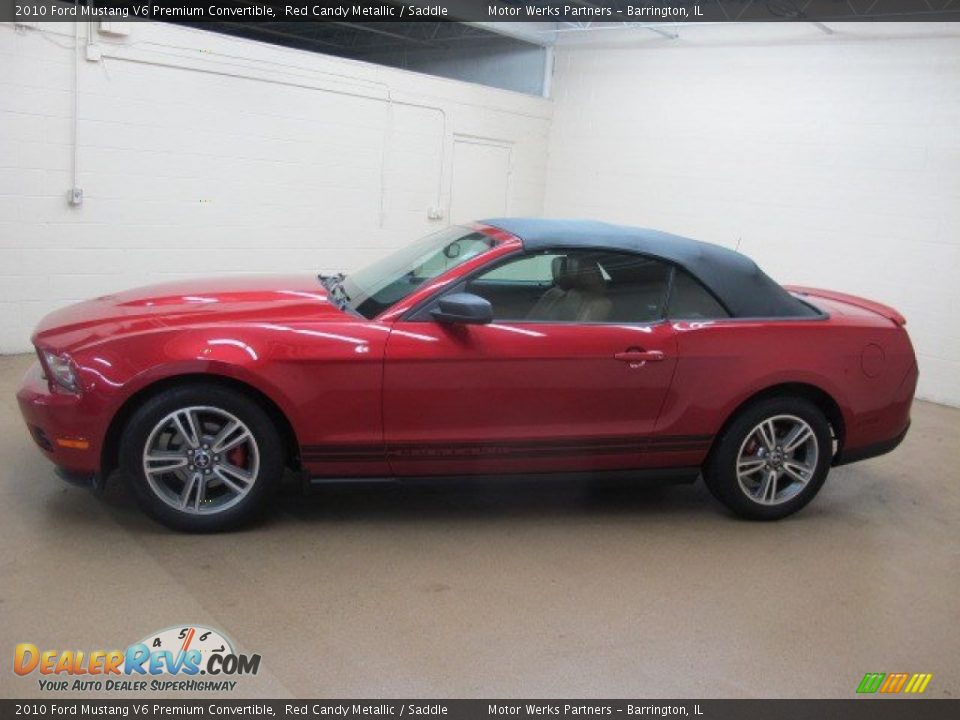 2010 Ford Mustang V6 Premium Convertible Red Candy Metallic / Saddle Photo #5