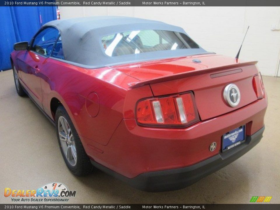 2010 Ford Mustang V6 Premium Convertible Red Candy Metallic / Saddle Photo #6