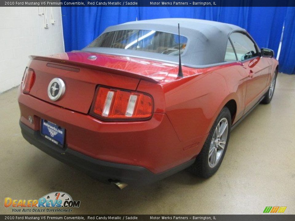 2010 Ford Mustang V6 Premium Convertible Red Candy Metallic / Saddle Photo #9