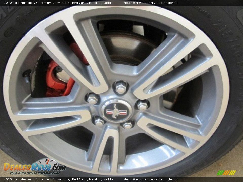2010 Ford Mustang V6 Premium Convertible Red Candy Metallic / Saddle Photo #14