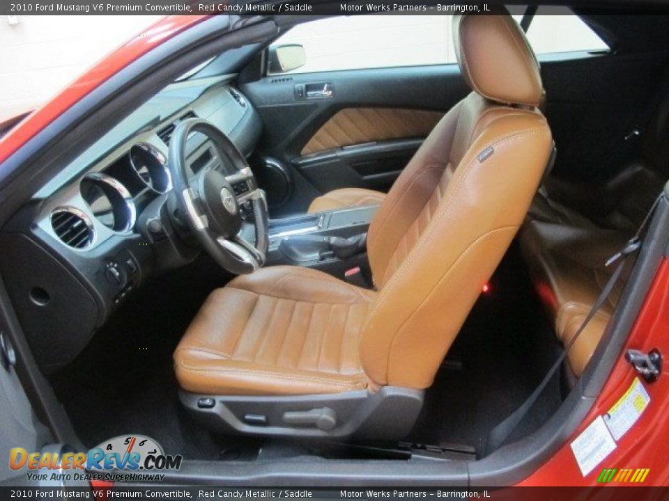 2010 Ford Mustang V6 Premium Convertible Red Candy Metallic / Saddle Photo #17
