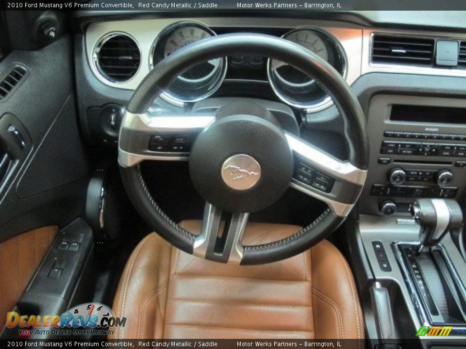 2010 Ford Mustang V6 Premium Convertible Red Candy Metallic / Saddle Photo #23