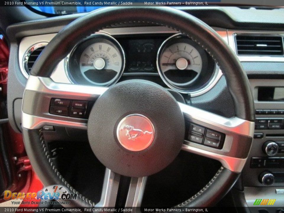 2010 Ford Mustang V6 Premium Convertible Red Candy Metallic / Saddle Photo #31