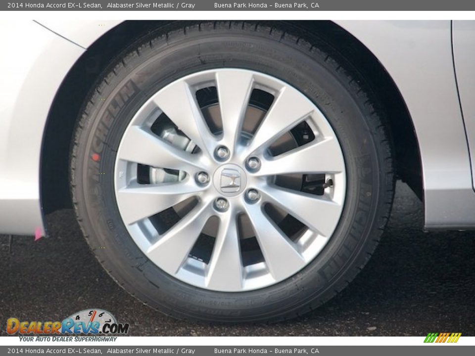 2014 Honda Accord EX-L Sedan Alabaster Silver Metallic / Gray Photo #7