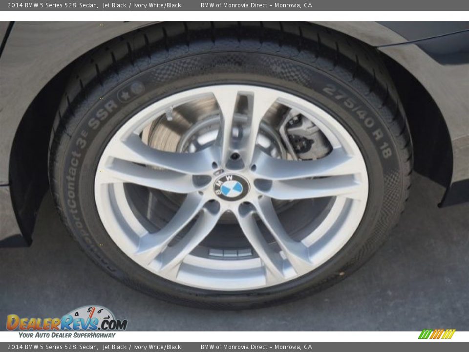 2014 BMW 5 Series 528i Sedan Jet Black / Ivory White/Black Photo #4