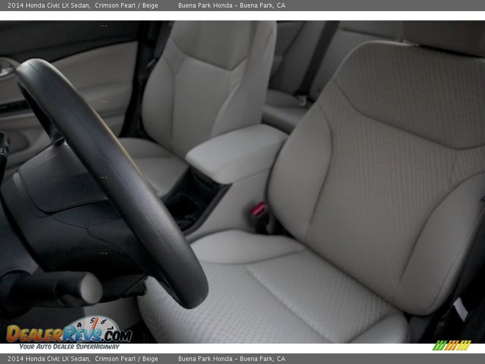 2014 Honda Civic LX Sedan Crimson Pearl / Beige Photo #13